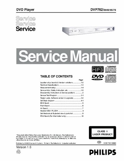 Philips DVP762 Service Manual Dvd Player - (4.429Kb) pag. 36